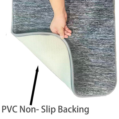 Madeals Memory Foam Bathroom Toilet Rug Set 4 Piece with Toilet Lid Cover and Tank Covers Grey Bath Rug Gradient - color: Gradient