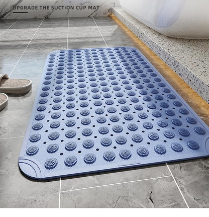 White 30×18 Upgraded Raised-dot Bathroom Non-Slip Suction Cups, Shower mats and Bathtub mats with Drain Holes and Small Raised dots for Comfortable Massage. Machine-Washable and Durable.