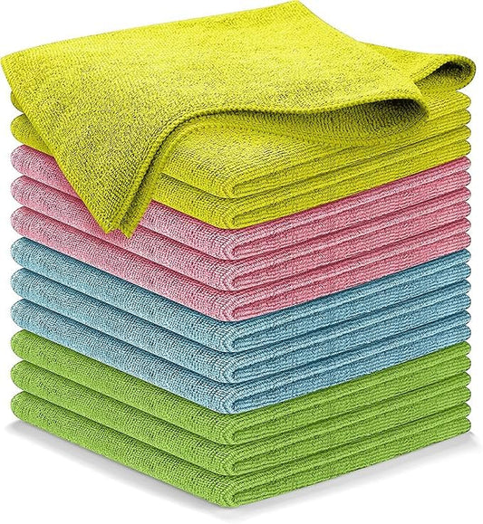 USANOOKS Premium 300GSM Microfiber Cleaning Cloth - 12.5"x12.5" High Performance - 1200 Washes, Ultra Absorbent Microfiber Towels for Cars Undercarriage, Rims & Engine Bay Cleaning - Microfiber Cloth - color: Multicolor, size: 12.5" X 12.5" (12 Pack)