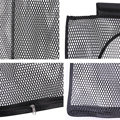 ALYER Breathable Mesh Laundry Hamper,Foldable Hanging Closet Storage Basket,Portable Space Saving Dirty Clothes Bag (Black) - color: Black