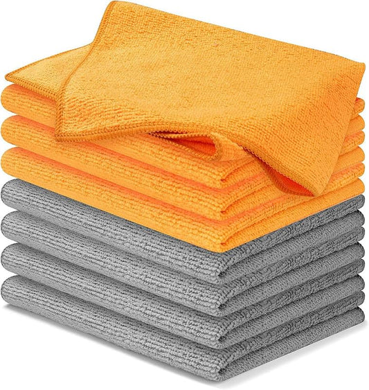 USANOOKS Microfiber Cleaning Cloth - 8 Pcs 12"x11" - High Performance - 1200 Washes, Ultra Absorbent Towels Weave Grime & Liquid for Streak-Free Mirror (Pack of 8) - color: Multicolor, size: 12" x 11" (8 pack)