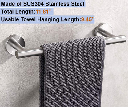 12 Inch Towel Bar 2 Pack for Bathroom 9/12/16/24/28/33 Inch Kitchen Hand Towel Holder Brushed Nickel Stainless Steel 304 RUSTPROOF Wall Mount Towel Rod 2 of Pack (2, Brushed Nickel, 12 Inch) - color: Brushed Nickel, size: 12 Inch