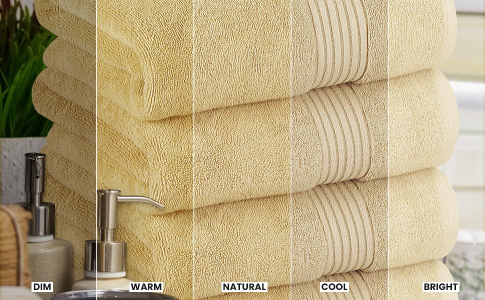 Utopia Towels Luxurious Bath Towels Set, 27x54 in, 4 Pack, Soft, Beige | Soft Luxurious Ring Spun Cotton Bath Towels - Lightweight, Highly Absorbent, Quick-Drying, Ideal for Daily Use - color: Beige
