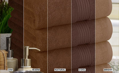 Utopia Towels Luxurious Bath Towels Set, 27x54 in, 4 Pack, Soft, Dark Brown | Soft Luxurious Ring Spun Cotton Bath Towels - Lightweight, Highly Absorbent, Quick-Drying, Ideal for Daily Use - color: Dark Brown