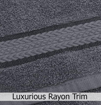COTTON CRAFT Ultra Soft 6 Piece Towel Set - 100% Cotton Towels - Charcoal | Absorbent 580 GSM Quick Dry Everyday Premium Luxurious Bathroom Towels - 2 Large Bath Towels, 2 Hand Towels, 2 Washcloths - color: Charcoal, size: 6 Piece Towel Set