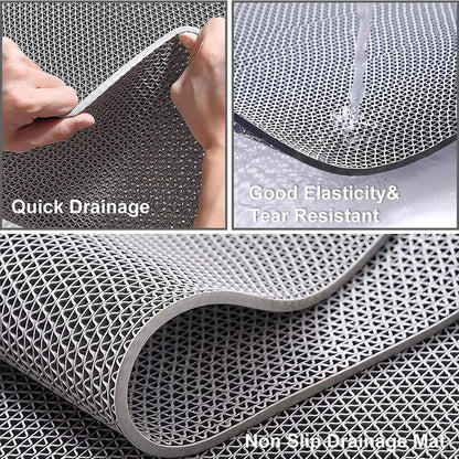 ALTRUISTIC Thick PVC Drainage Floor Mat 1FTX9FT,Non-Slip Pool Commercial Mesh Hole,Heavy Duty Deck Hollow Mat for Wet Area Bathroom Bath Shower Kitchen Restaurant Garage,Custom Size - size: 1FTX9FT