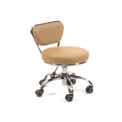 Dayton Garage Rolling Seat (Cashmere) Pneumatic, Short Stool with Adjustable Height 13"-15", Perfect for Garage Task, Home Cleaning, Bathroom Short Seat, Technician Task - color: Cashmere